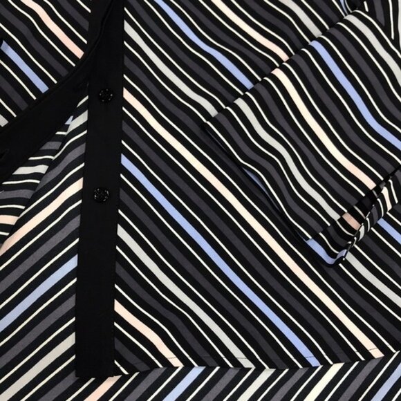 Anne Klein Striped Collared Top - Picture 7 of 7